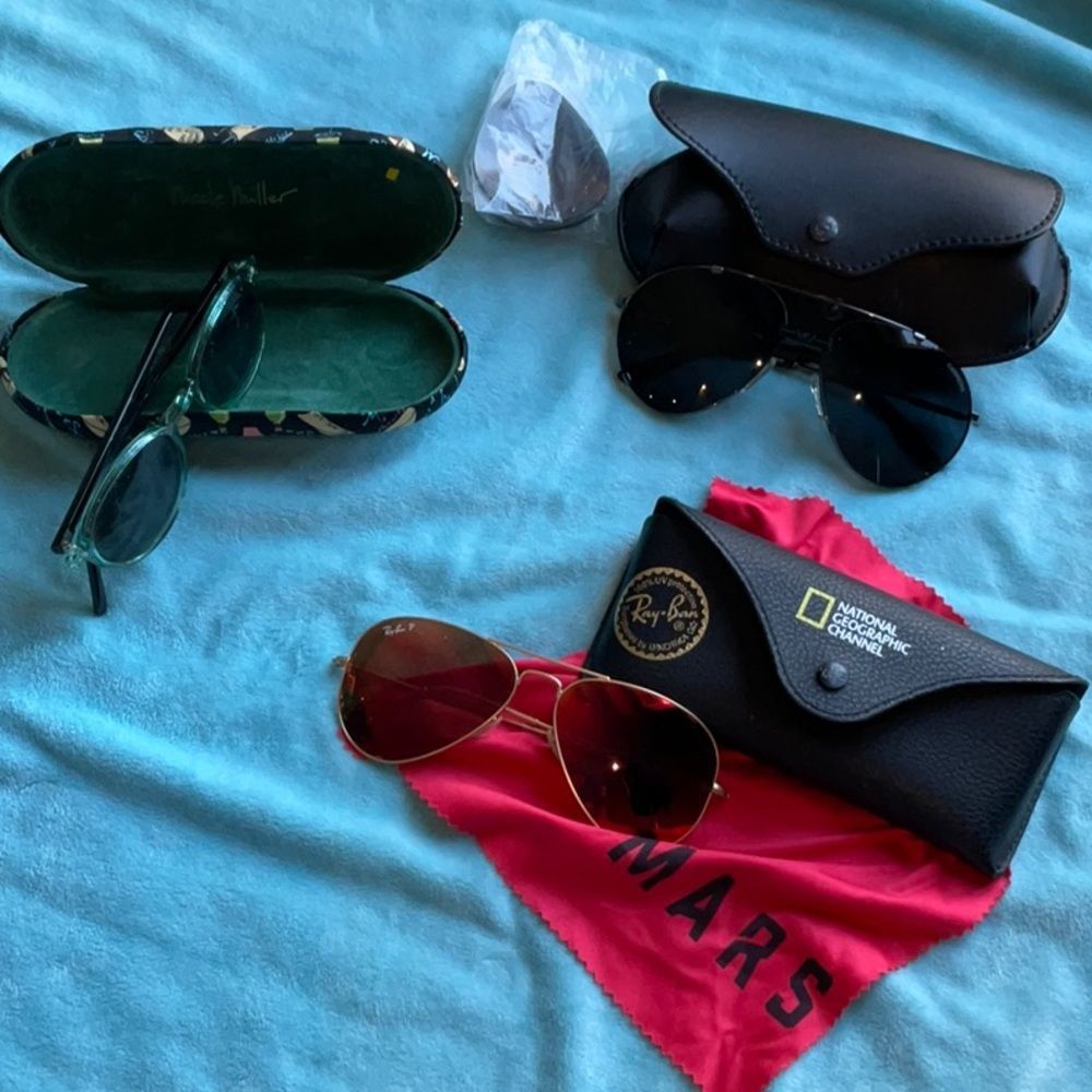 3 DESIGNER SUNGLASSES- Carrera, RayBan & Nicole Miller